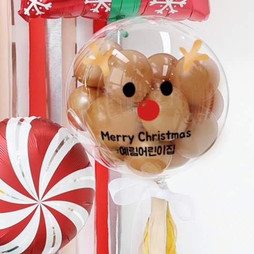 e베이비랜드,[제작]DIY 루돌프 버블풍선 BS47/ 크리스마스 파티용품 레터링 파티풍선 사슴 성탄절