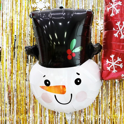 e베이비랜드,[크리스마스 호일풍선] 스마일리 스노우맨헤드 / 눈사람 파티풍선 파자마 홈파티용품 은박
